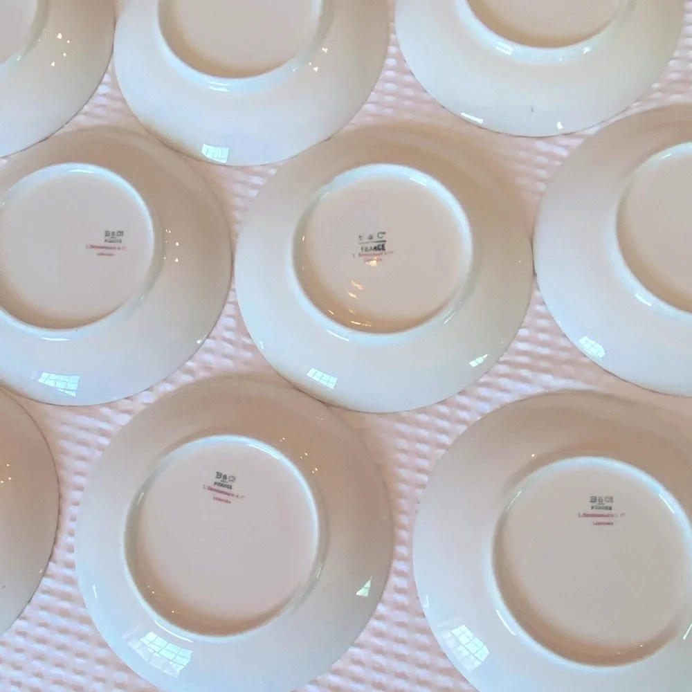 Antique China Limoges Pink and Green Floral 12 Saucers for your tea cups